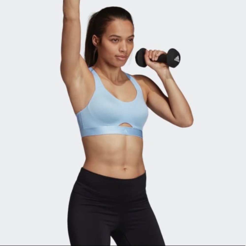 Adidas Sports Bra - Navy, Blue, and Peach Colour